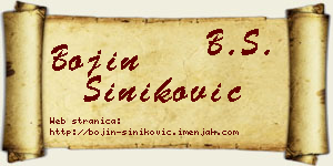 Bojin Šiniković vizit kartica